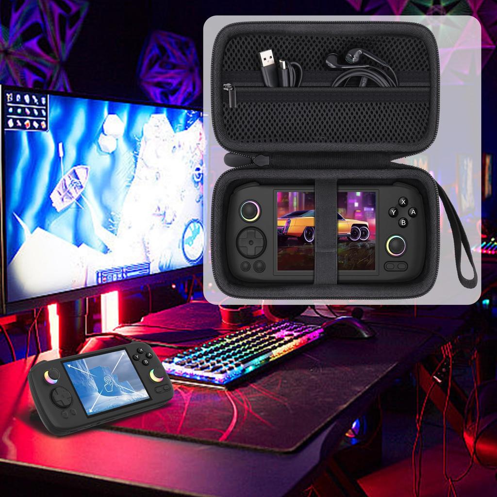 Khanka Storage Case for Anbernic RG406H, Unisoc T820 Handheld Game Console, and Whatsko RG 406H Portable Handheld Game Console, Black (Case Only)