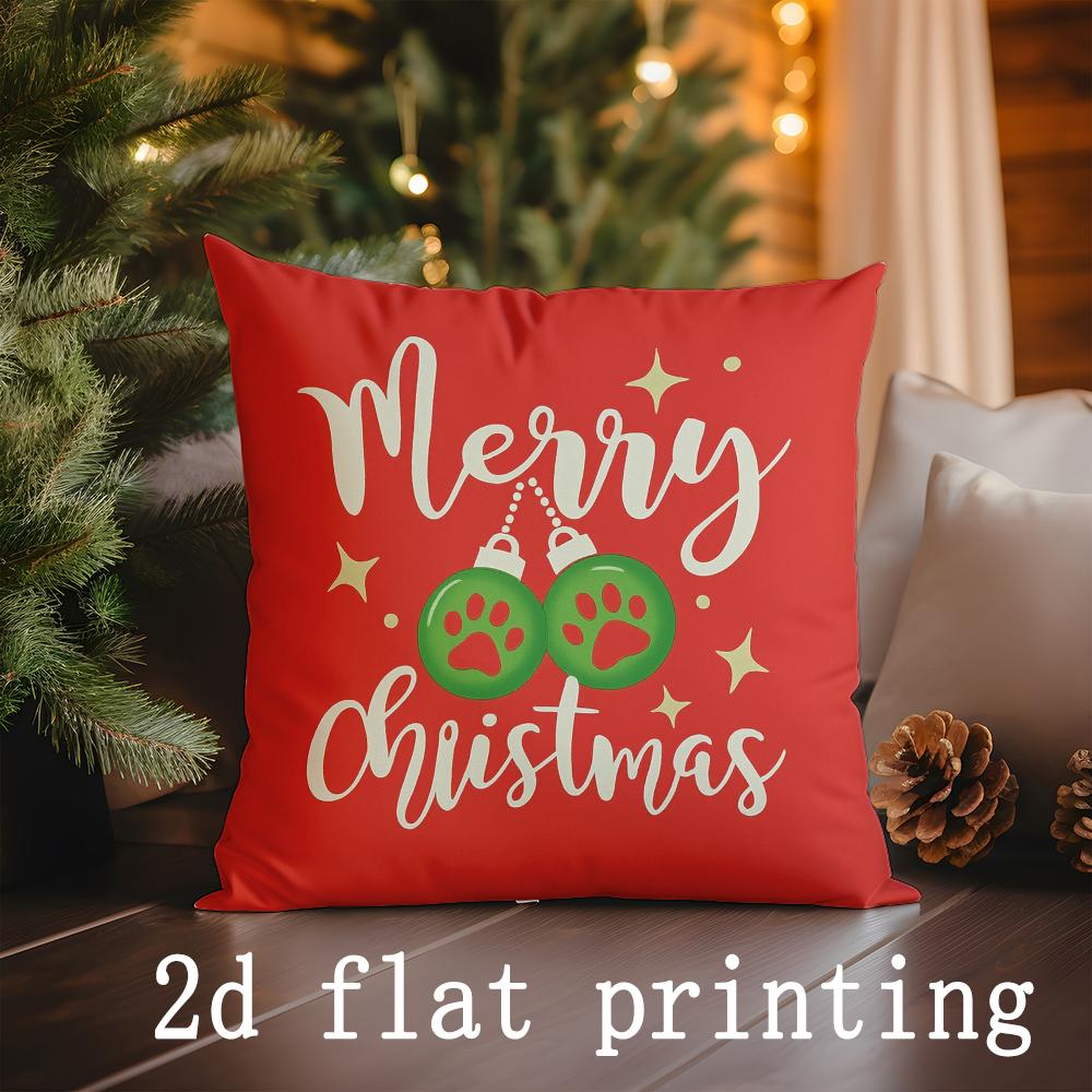 Home Decor Merry Christmas Joyful Truck Snowman Pillows Pattern Cushion Cover Suitable for Sofa Bedroom Car Pillow Cover