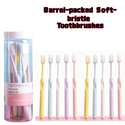 YS00277 -10/20 Pcs Candy Colored Smiling Face Bucket Toothbrush, Soft Bristled Macaron Couple Toothbrush