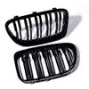 2Pcs Car Grille Double Line Front Bumper Kidney Grille Compatible For E84 X1 18i 20i 25i 28i 2009-2015 Auto Accessories