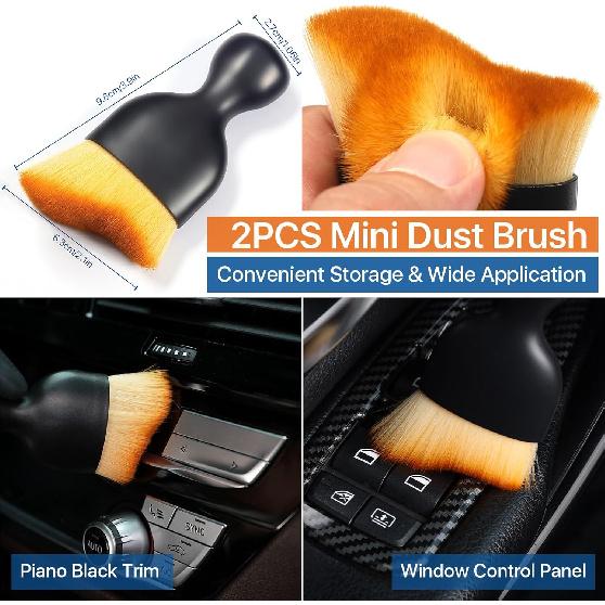 Curveball Detail Brush, Car Ultra Soft Bristles Detailing Brushes, 4PCS Professional Auto Cleaning Brush, Covers Large Area Ide Or Outside Vehicles,
