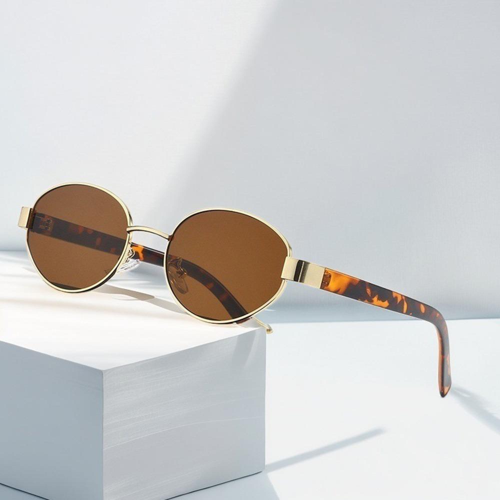Retro Driving Shades Outdoor Sports Punk Style Eyewear Oval Frame Sunglasses  for Women & Men