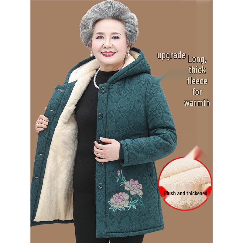 Damen Winterjacke aus Baumwolle mit Samt für Mittelalte und Ältere