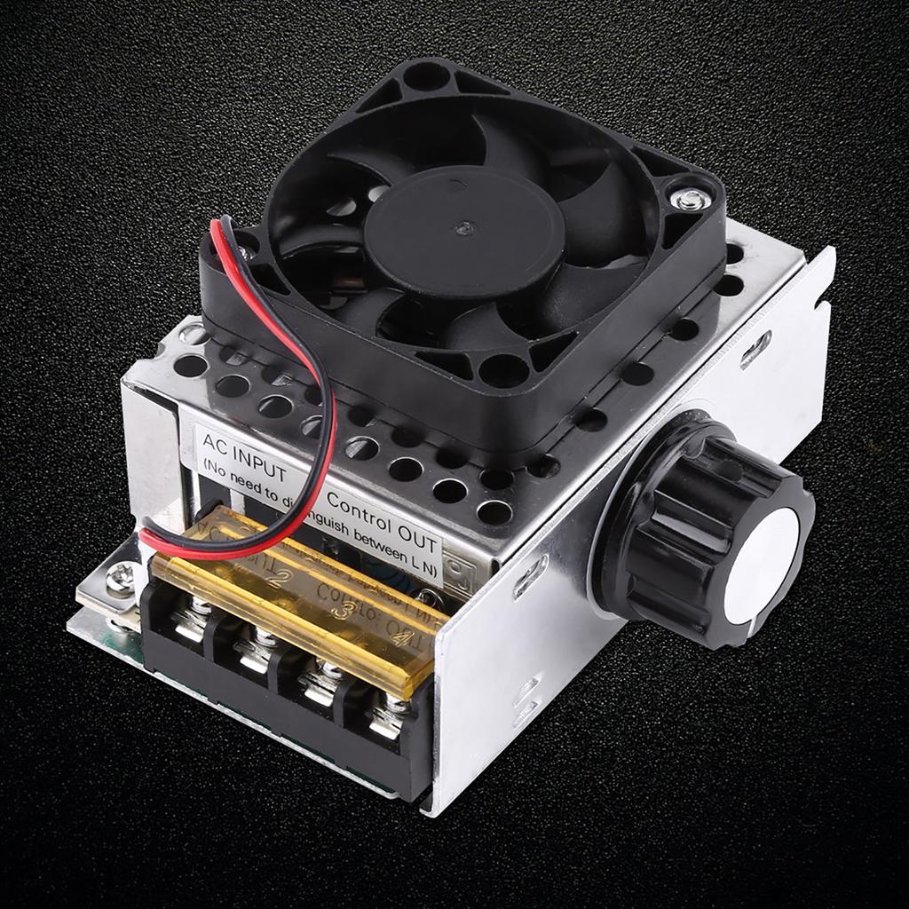 4000W SCR Electric Voltage Regulator Dimmer Temperature Motor Speed Controller With Fan