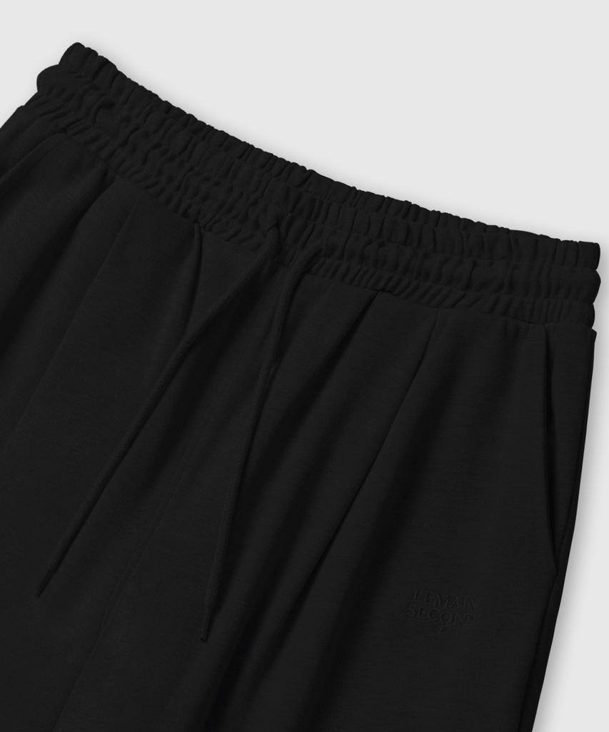 LEMAIN SECOND One-Pleat Wide Cargo Sweatpants [Black]