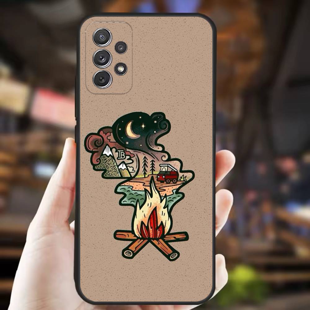 Nature outdoor camping Phone Case For Samsung S25,S24,S21,S22,S23,S30,Ultra,S20,Plus,Fe,Lite,Note,10,9,5G Black Cover