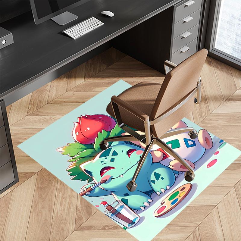 Pokémon Bulbasaur Printed Absorbent Washable Carpet, Non-Slip Bathroom Mats, Kitchen Rugs, Yoga Mat,Living Room Entrance, Camping Picnic Rugs