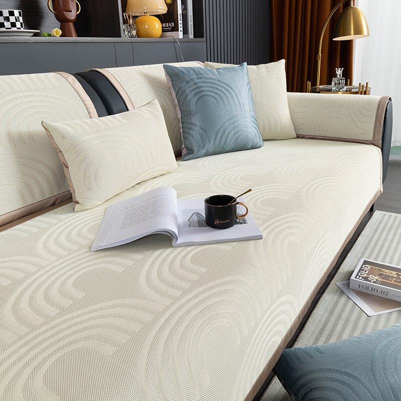 Ice Silk Sofa Cushion, Summer Mat, Seat Cushion Non-Slip  New Summer Living Room Leather Sofa Cover Cover Cloth Towel