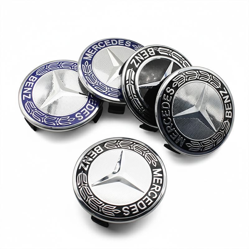 4pcs 75mm Car Wheel Center Hub Cap For Mercedes Benz B/C/E/S Class A Class C200L GLC GLK CLA W163 W166 W221 Replace Accessories