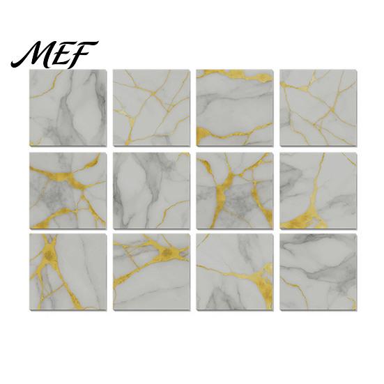 Easy Apply Wall Renovation Sheets 12PCS Imitation Marble Pattern Stickers, Self-Adhesive Waterproof EVA DIY Home Improvement Tile Decals Tiles,