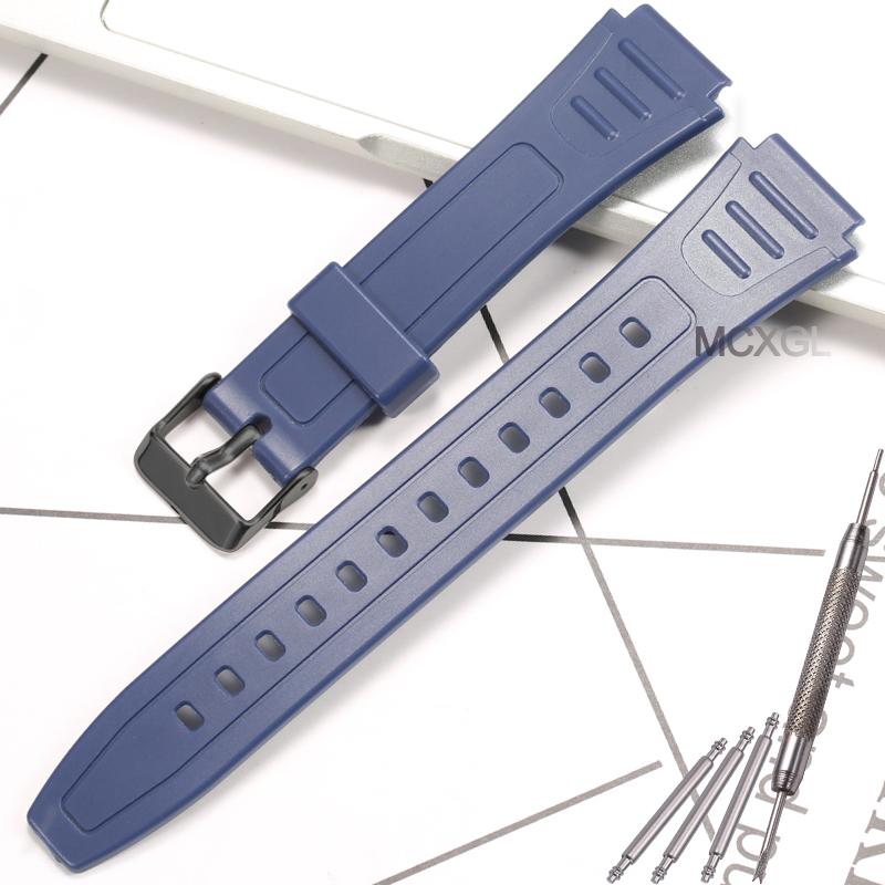 Watch Band For Casio W800H W-800H W-217H Strap Sport Resin Bracelet 18mm Wristband