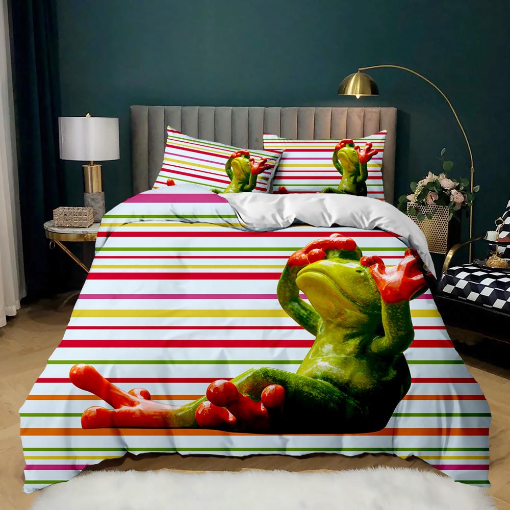 Steppdecke Frosch Reptil Wildtier Tier Steppdecke Für Jugendliche Erwachsene Twin Double Queen King Size Polyester Steppdecke