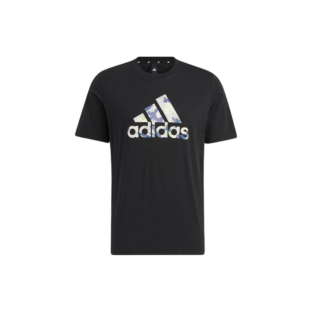 Adidas T Shirts Men's Black Crew Neck Moderate Straight Fit HE7418