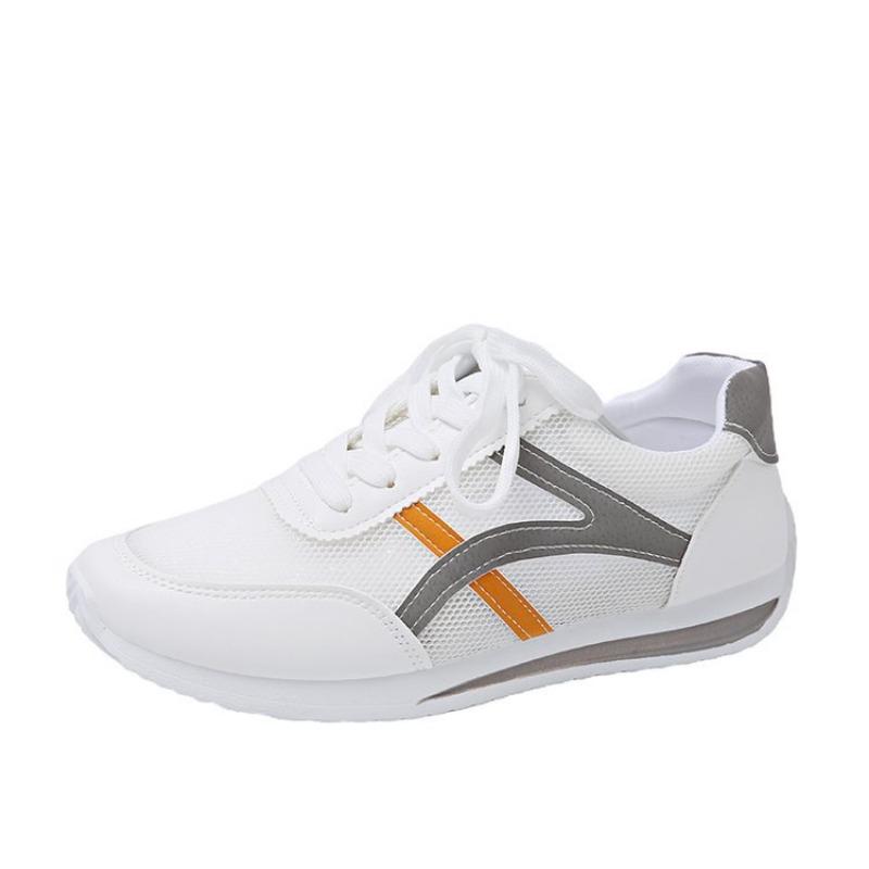 

Летние сетчатые дышащие большого размера на плоской подошве повседневные маленькие белые туфли в студенческом стиле для бега и спорта одинарные туфли женские 41 серый