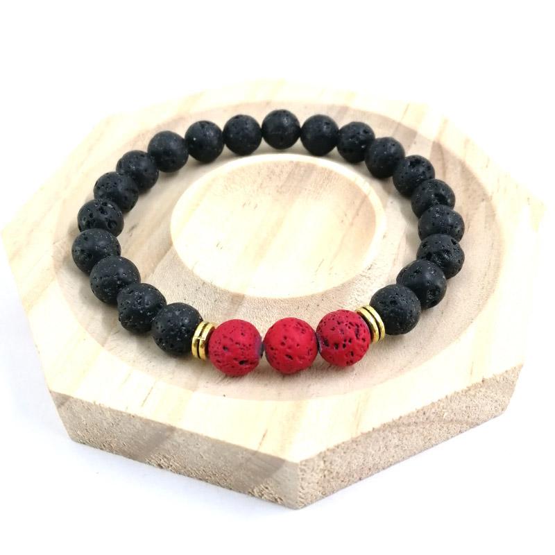 

Noter New Fashion Natural Lava Stone Bracelet For Men 6mm 8mm Lucky Red Howlite Beaded Braslet Gift For Him Pulseria Hombre 19.5cm