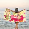 1pc Princess Strawberry Beach Towel with Custom Name, Beach and Seaside Swimming Pool Equipment, Fashion Pattern, Rectangular, Travel Essential