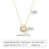 SKU Dainty Geometric Square AAA CZ Stone Pendant Necklaces For Women, Chic Bling Slide Necklace Minimalist Stackable Collar