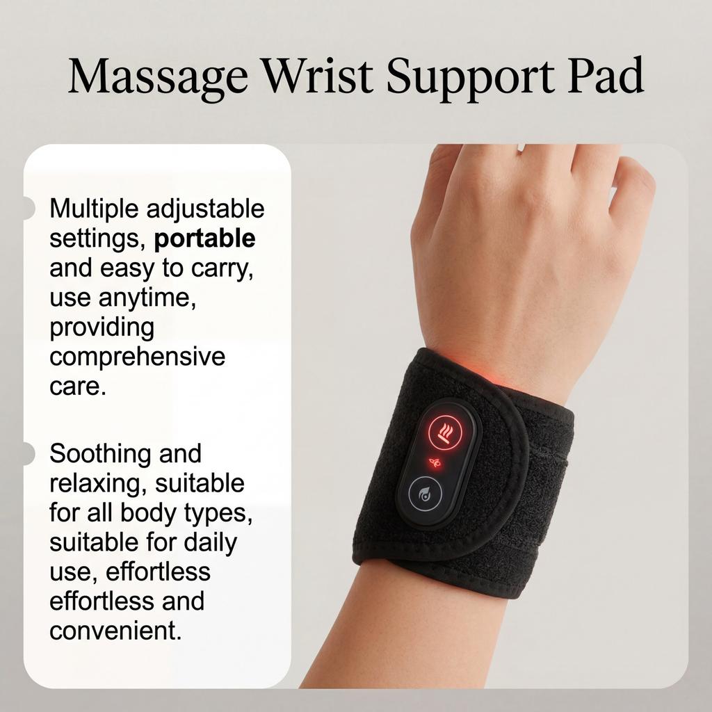 Electric Heated Wrist Brace Wrap USB Powered Adjustable Hand Heating Pad Wrist Warmer for Men and Women Sport Working Safety