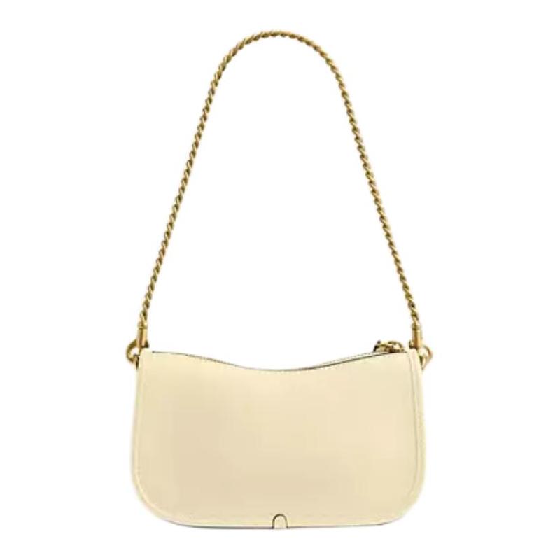 

COACH Swinger 20 brand logo charm leather shoulder bag small women s moonlight white білий