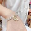 New Bamboo Style Pearl Cat Planet Glass Elastic Bangles Girl Bilezik Bracelet for Women Jewelry Pulseras