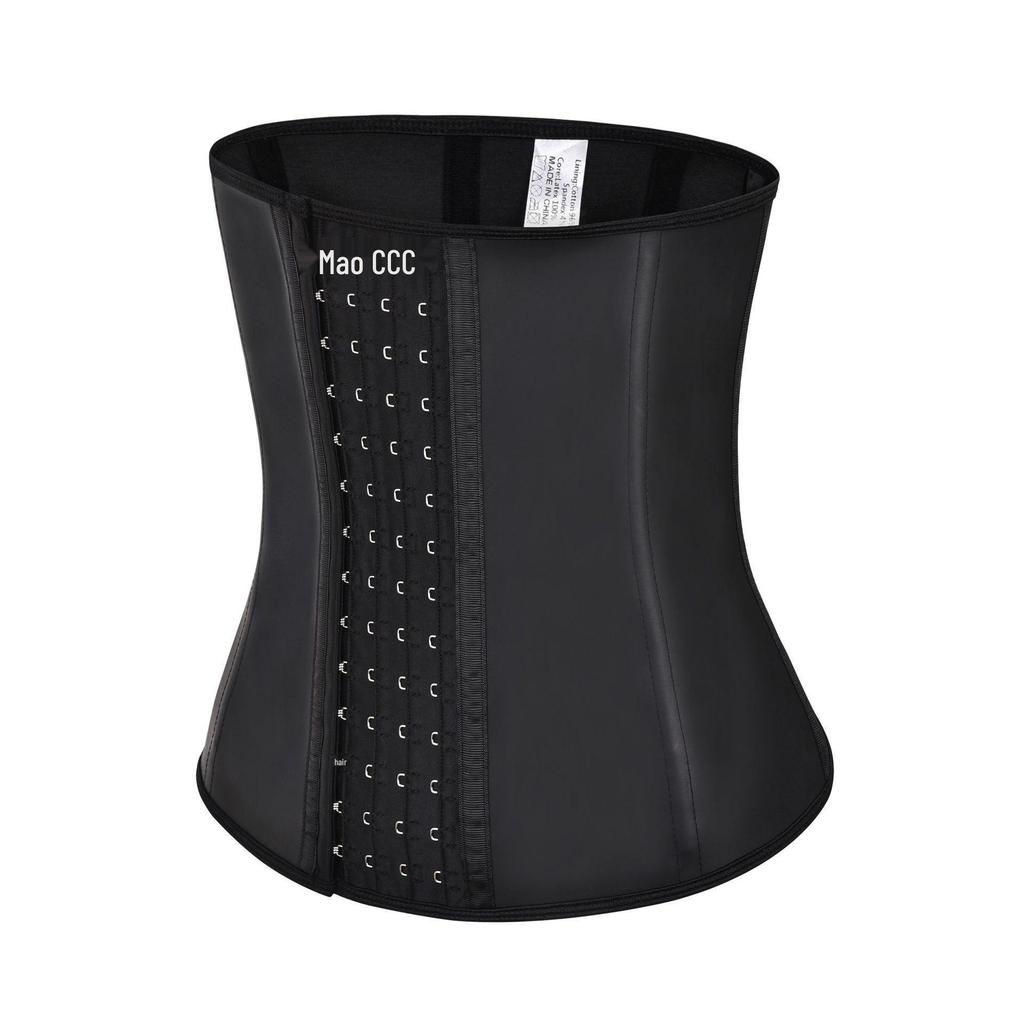 Latex Waist Trainer Body Shaper - 9 Steel Bones, 4 Rows of Hooks, Smooth Surface Abdominal Binder