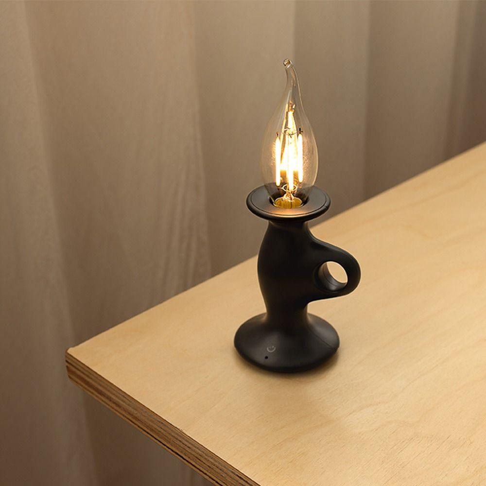 Romantic Retro Table Lamp Dimmable LED Atmosphere Lamp Candle Shape Light  Study