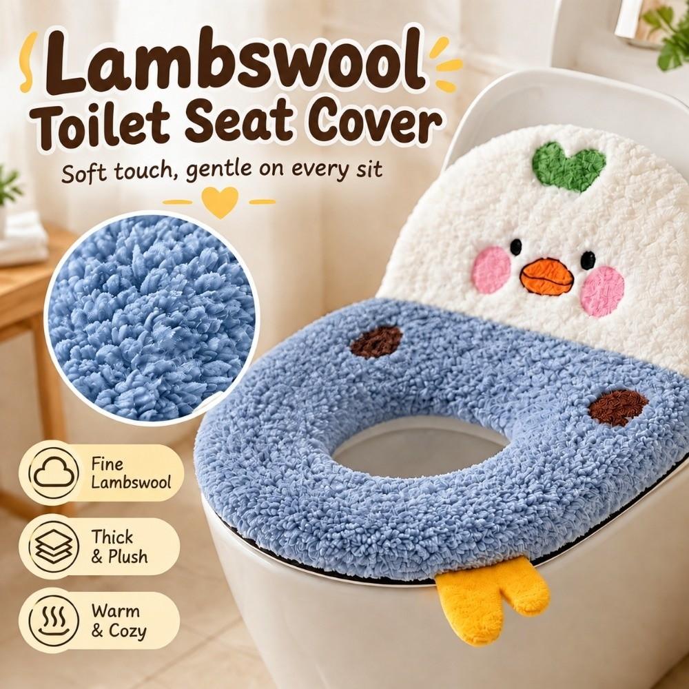 Thickened Toilet Seat Cover Universal Bathroom Toilet Pad Cozy Warm Toilet Cushion Home Bathroom
