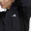 Adidas Striped Zip-Up Hooded Jacket With Long Sleeves Women Outerwear Black HZ5743