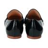 Fabio Rusconi Women's Mocha Leather Loafers, Black Patent Leather, Size 23.5cm