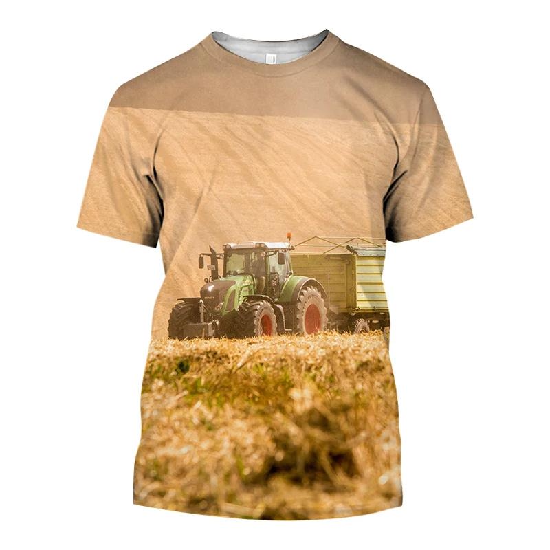 

Мужские футболки с 3D-принтом трактора, летний тренд, фермерская униформа, мода Харадзюку, футболка оверсайз, повседневная блузка с круглым вырезом, топы 6XL
