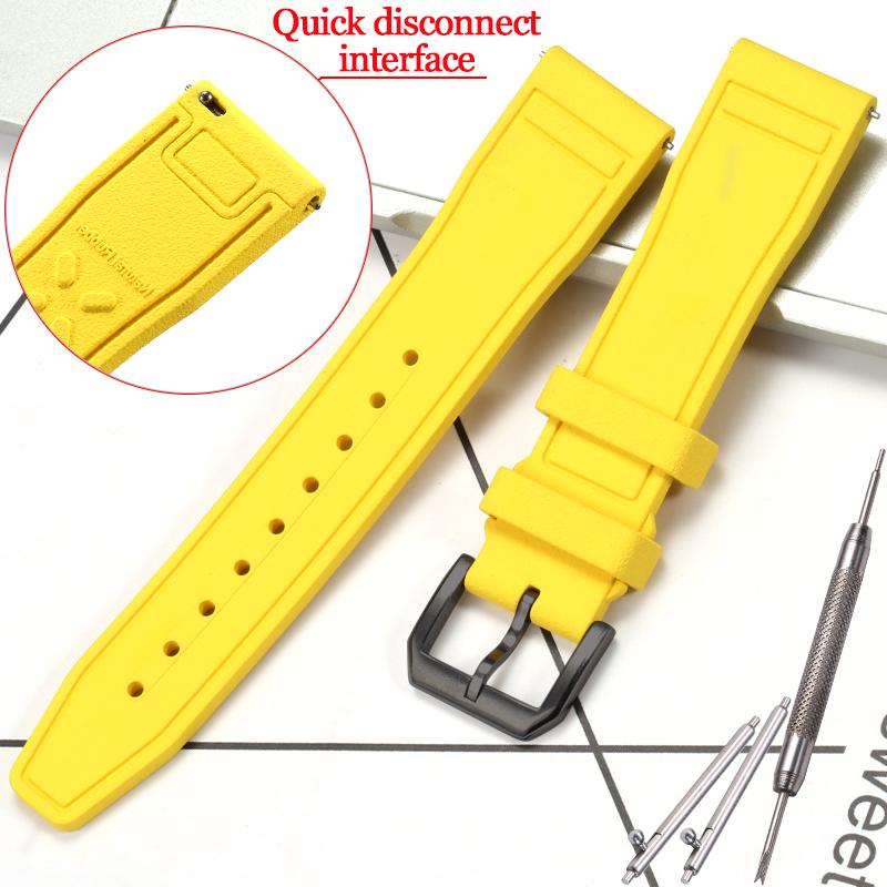 Rubber Silicone Watch Strap for IWC Pilot's Band Quick Release Bracelet Fluororubber Watchband