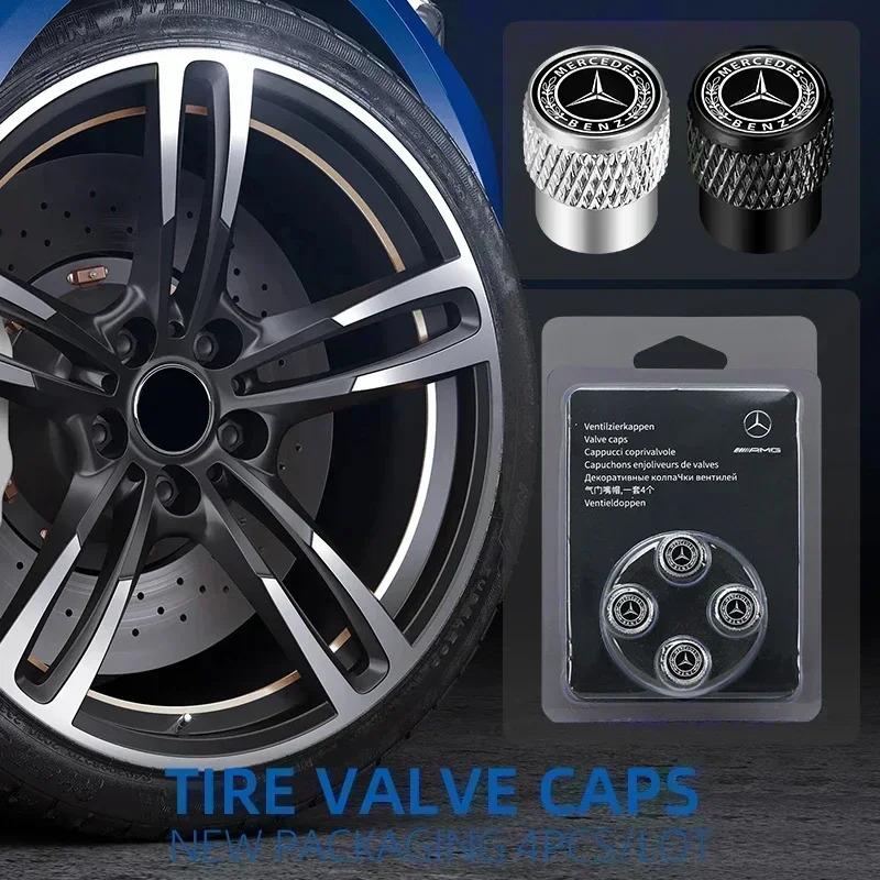 CSE1 3D new Car Wheel Tire Valve Caps Protection Cover For Mercedes benz A C E S Class AMG CLA CLS W212 GLC CLK W205 Auto Accessories