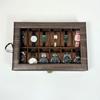 Retro Wood Grain 12-Slot PU Leather Watch Storage Box - In Stock