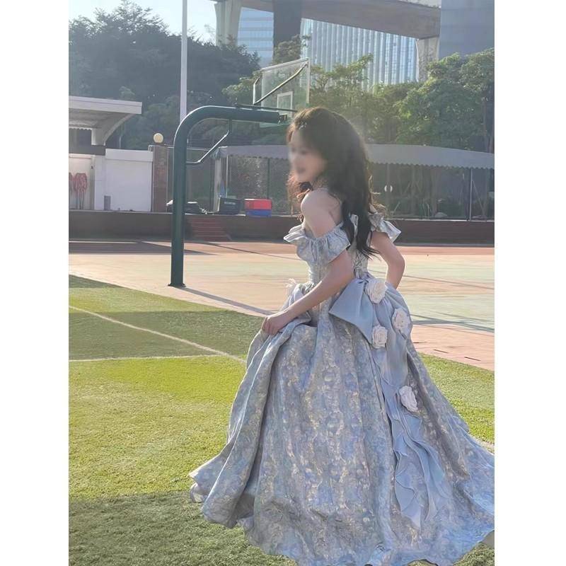 Rochie de seară Lolita Sens înalt Banchet Test de artă Performanță Fără mâneci Suspendor Talie înaltă Rochii de prințesă