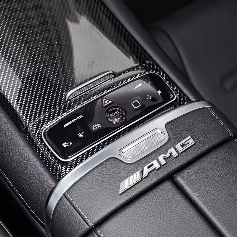 Adesivo Emblema Badge per Console Centrale AMG in ABS 3D per Mercedes Benz C63 E63 W204 W205 W212 W213 Decalcomanie Rosse Nere Argentate Accessori VI1