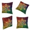 Federa Cuscino Quadrata Metatron's Cube Con Merkabah E Fiore Della Vita Copricuscino Copricuscino Cuscino Decorativo Per Divano Di Casa