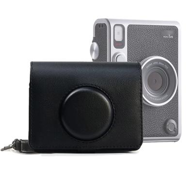 Darkhorse Cheki Hybrid Instant Camera Mini Evo Case Camera Case with Shoulder Strap for Fujifilm Instax Evo Camera Black (Instant Camera/Smartphone