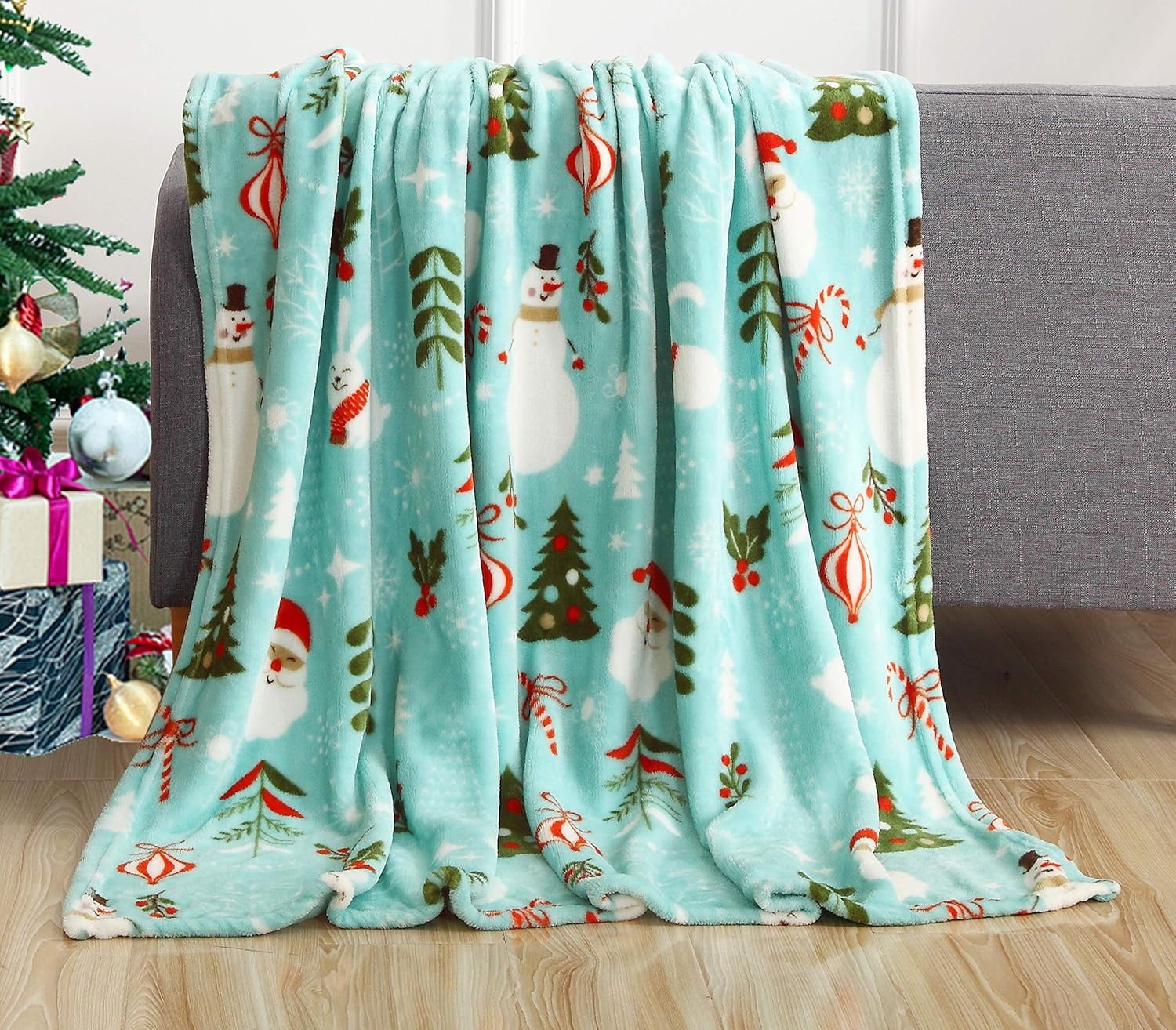 

Blanket Christmas Elegant Comfort Luxury Super Soft Christmas Prints -Holiday Theme Home Décor Fuzzy Warm and Cozy Throws 30x40in