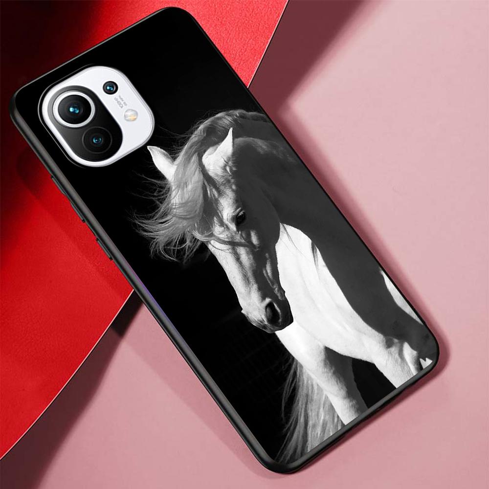 Running Horse Case for Xiaomi Mi 11 Lite 5G 12 Pro Note 10 10T 9 SE 9T 10S 8 A2 Lite CC9 Redmi Note 11 9S K40 TPU Phone Cover