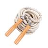3m Wooden Handle Jump Rope Single Cotton Twine Jump Rope White Student Jump Rope for Practicing