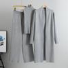 Autumn And Winter Lazy Temperament Knitted Suit Sleeveless Vest Sweater Cardigan Pants Three Piece Set