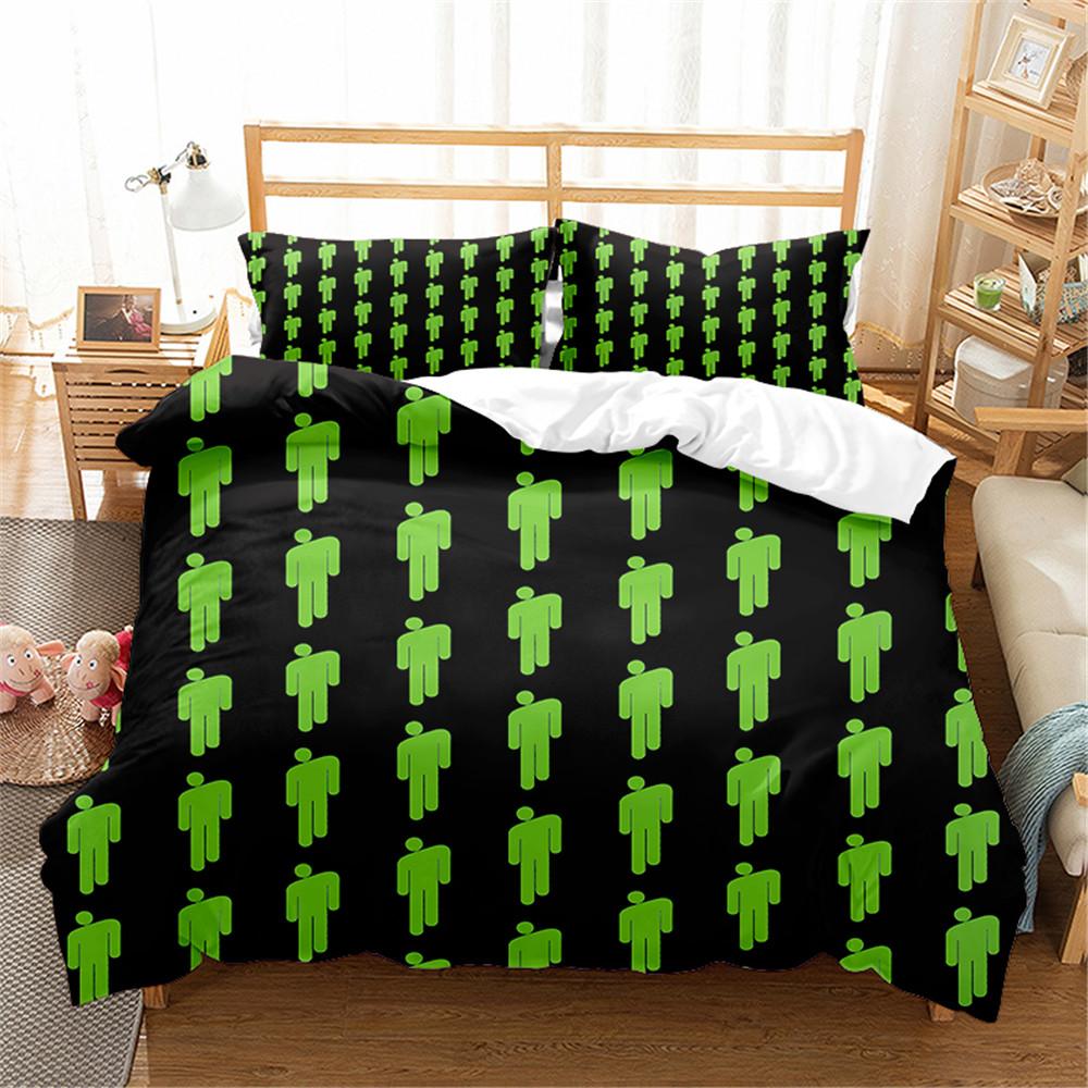 Popular Star B-Billies Singer Bedding Set Duvet Cover E-Eilishs Bed Set Quilt Cover Pillowcase king Queen Size Boys Adult 135x200cm