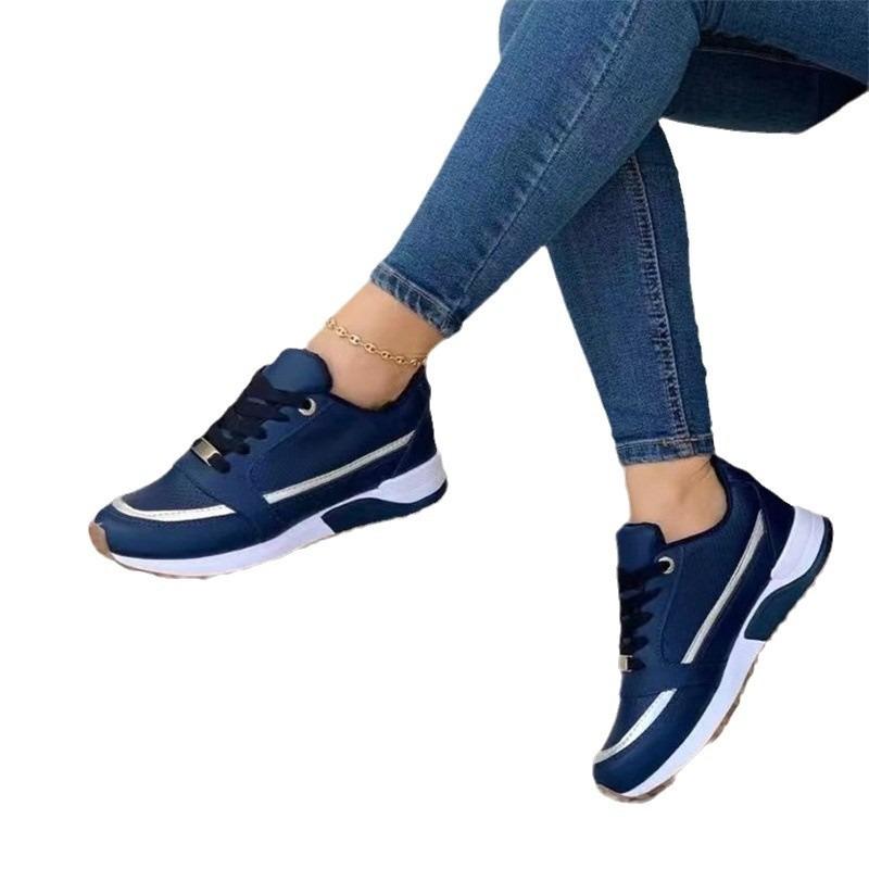 Women's Plus‑Size Sneakers, Autumn European‑American Style Color‑Block Comfort Casual Shoes