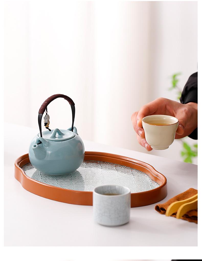 Palace Museum Creative Five Kilns Tea Cup Set: New Chinese Style Outdoor Travel Souvenir