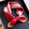 Women's Red Small Square Silk Scarf: High-end Elegance Decorative Necktie & Scarf