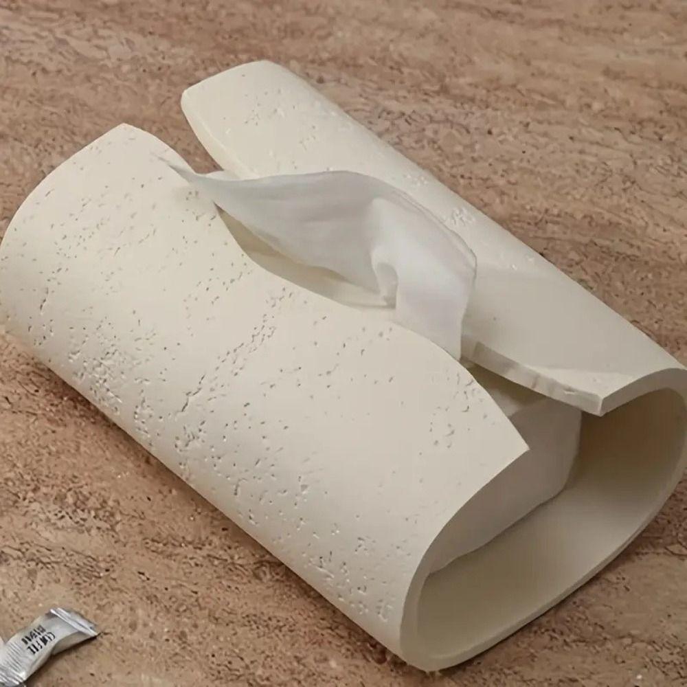 Imitation Cave Stone Design Artistic Napkin Holder Vintage Desktop Napkin Organizer  Coffee Table