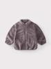 Unisex Kids' Velvet Jacket - Solid Color Long Sleeve for Spring & Autumn