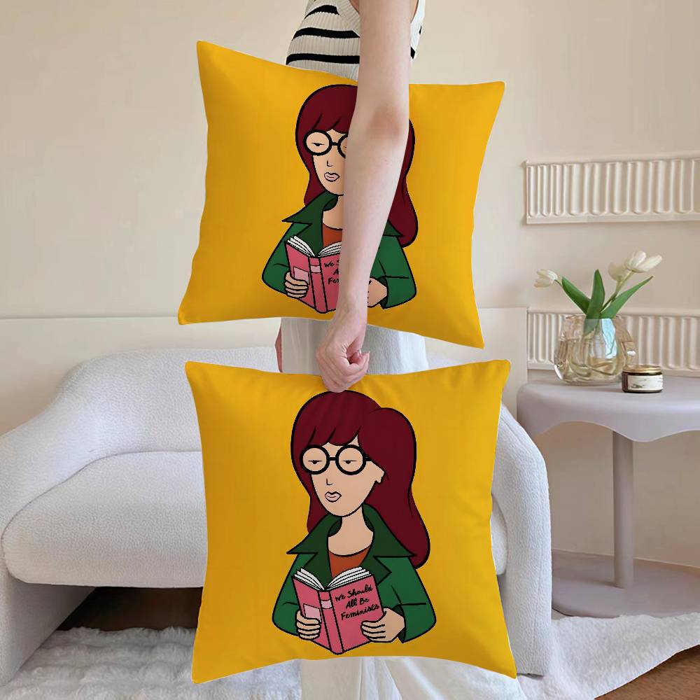 

Cartoon D-Daria Pillow Case Anti-dustmite Invisible zipper Sofa Bed 12x12Inch