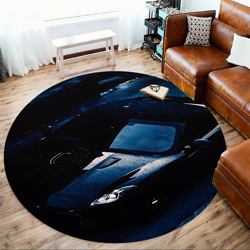 1pc car wet Round Chair mat office Area Rug - Non-Slip, Floor Mat for Office, Bedroom, and Indoor Decor p127121