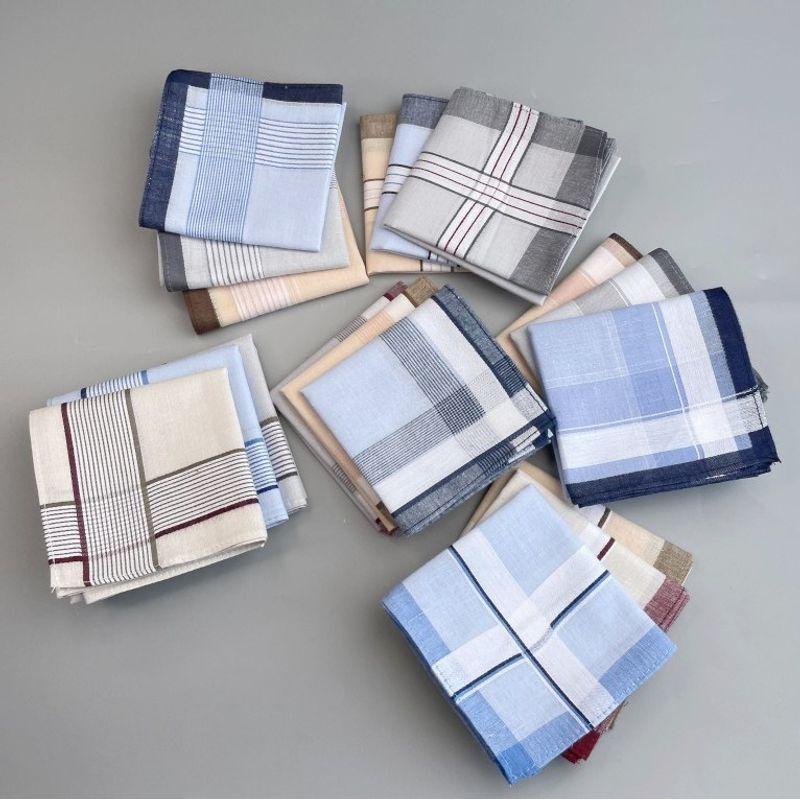 (Buy 10 Get 1 Free) Cotton Gentleman Men Handkerchief Old-Fashioned Classic Handkerchief Women's Portable Thin Cloth Square Scarf